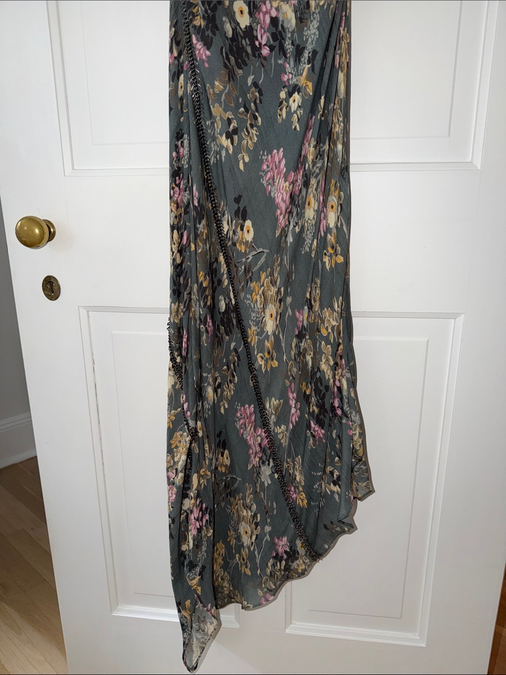 Haute Hippie Dark Green Floral Halter Maxi Dress - Picture 4 of 6
